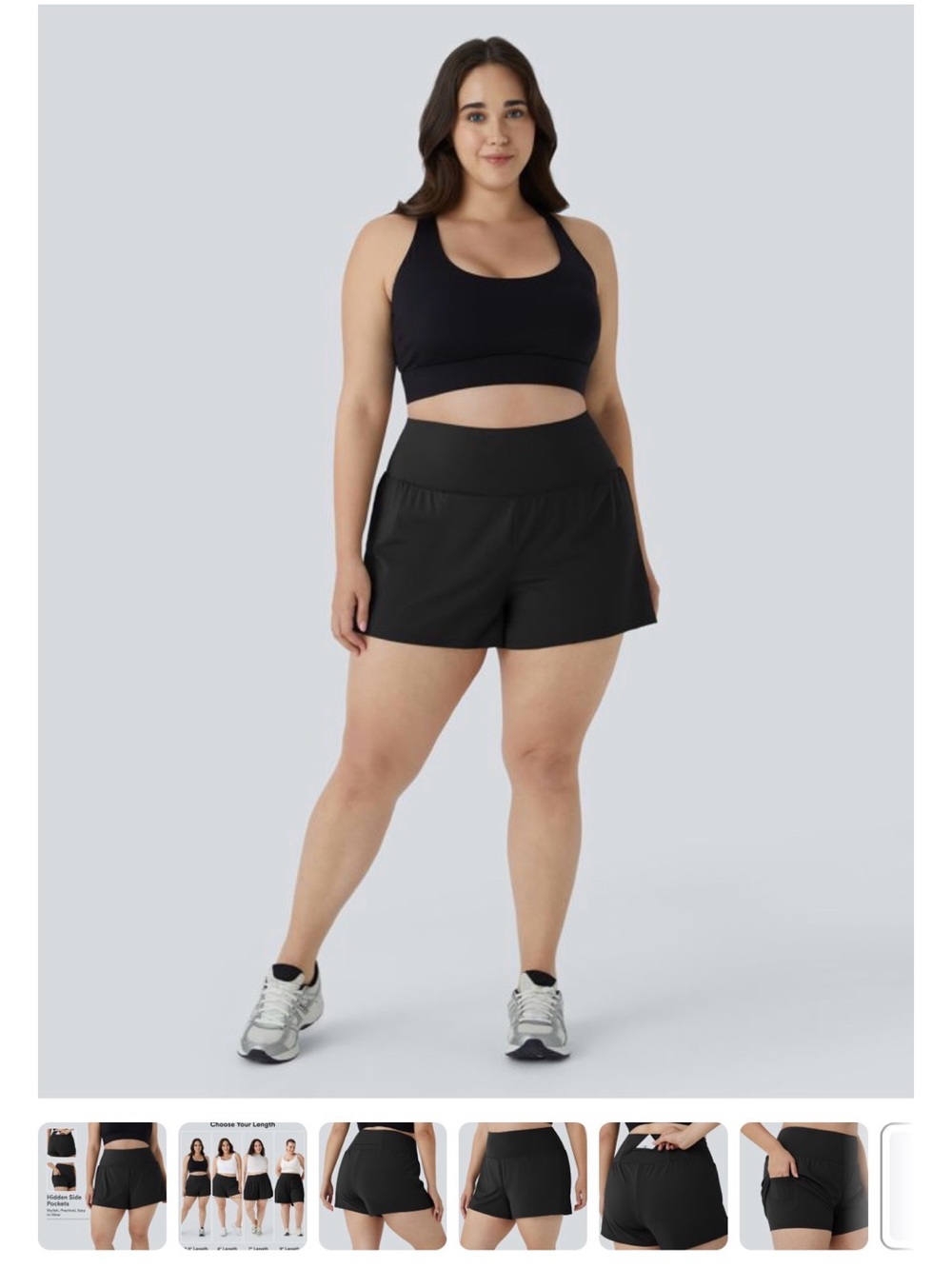 HALARA Black High-Rise Athletic Shorts 2.5 inseam
